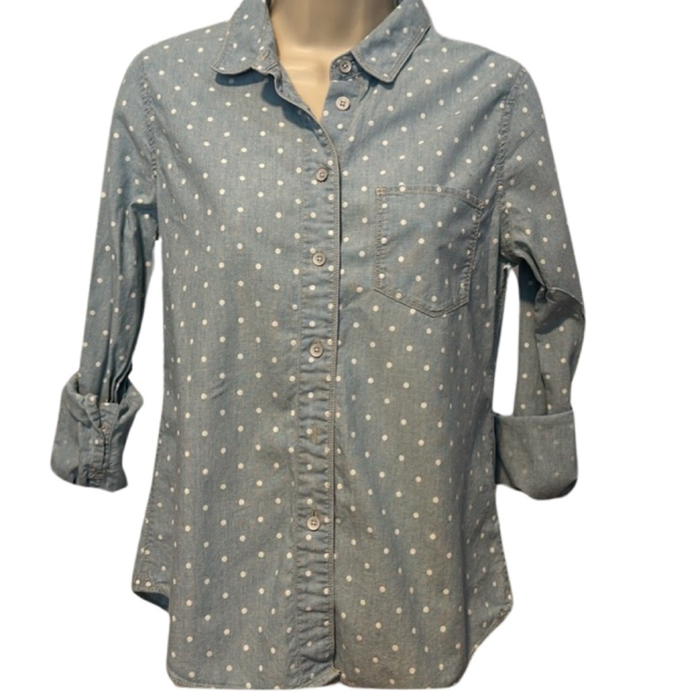 Madewell Chambray Dot Button-Down Shirt - Picture 2 of 4